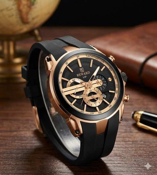 REWARD 83046 Men's Wrist Watch 30M Waterproof Watch High Quality Quartz Movement Luminous Hands Chronograph Date